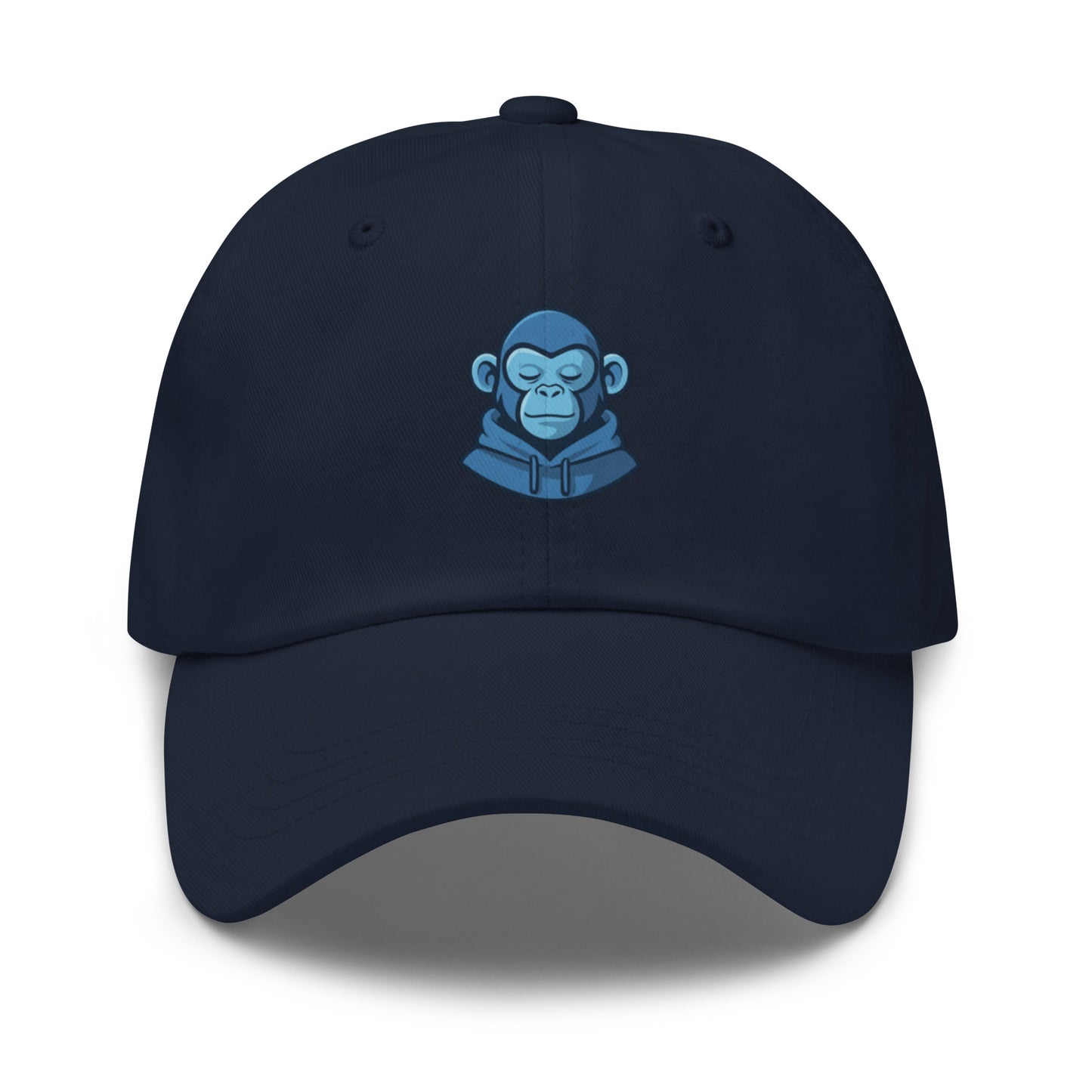 Casquette navy Fast Mood Monkey avec un logo de singe en bleu, un accessoire streetwear idéal pour exprimer une vibe décontractée et originale."