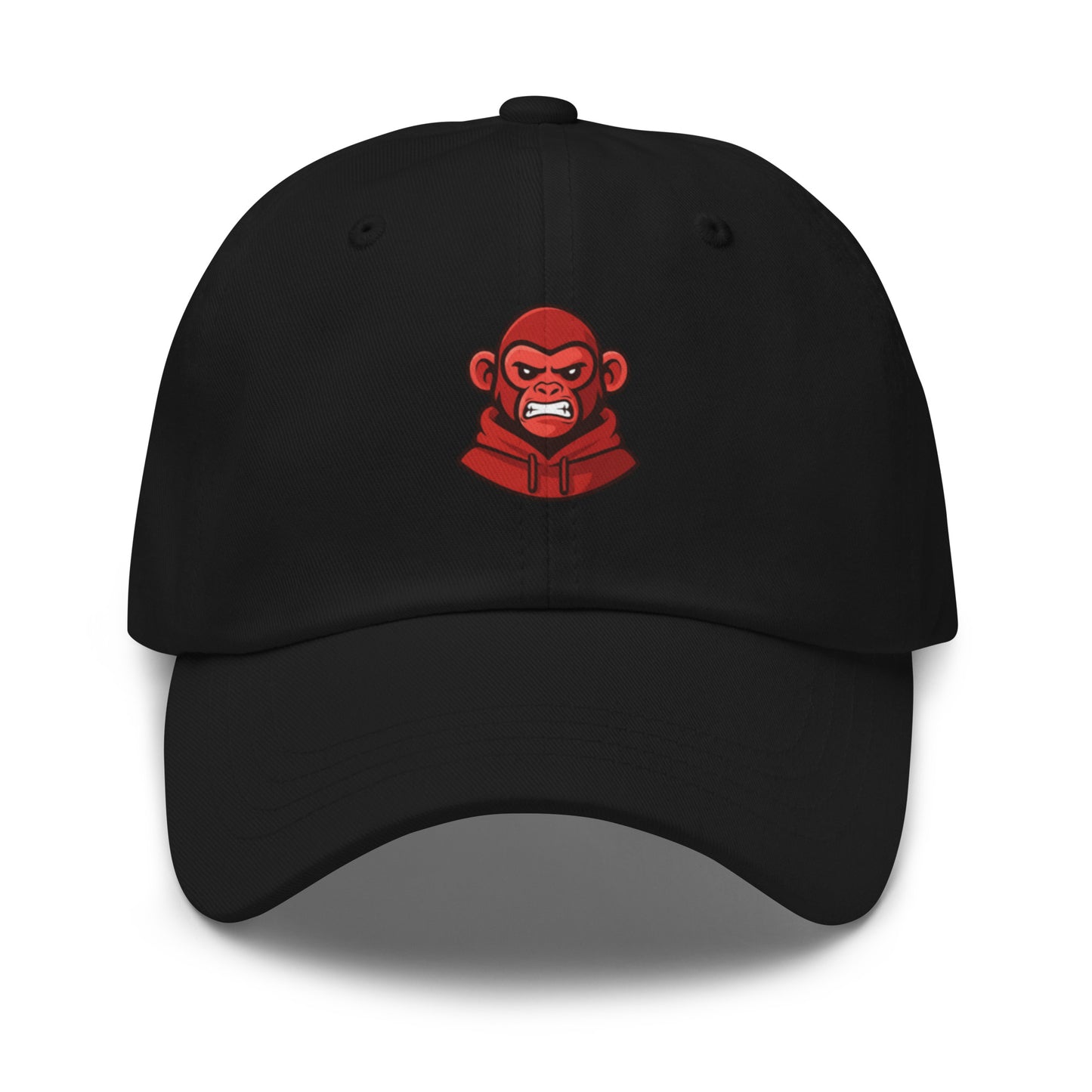 Casquette noire Fast Mood Monkey avec un logo de singe en bleu, un accessoire streetwear idéal pour exprimer une vibe décontractée et originale."