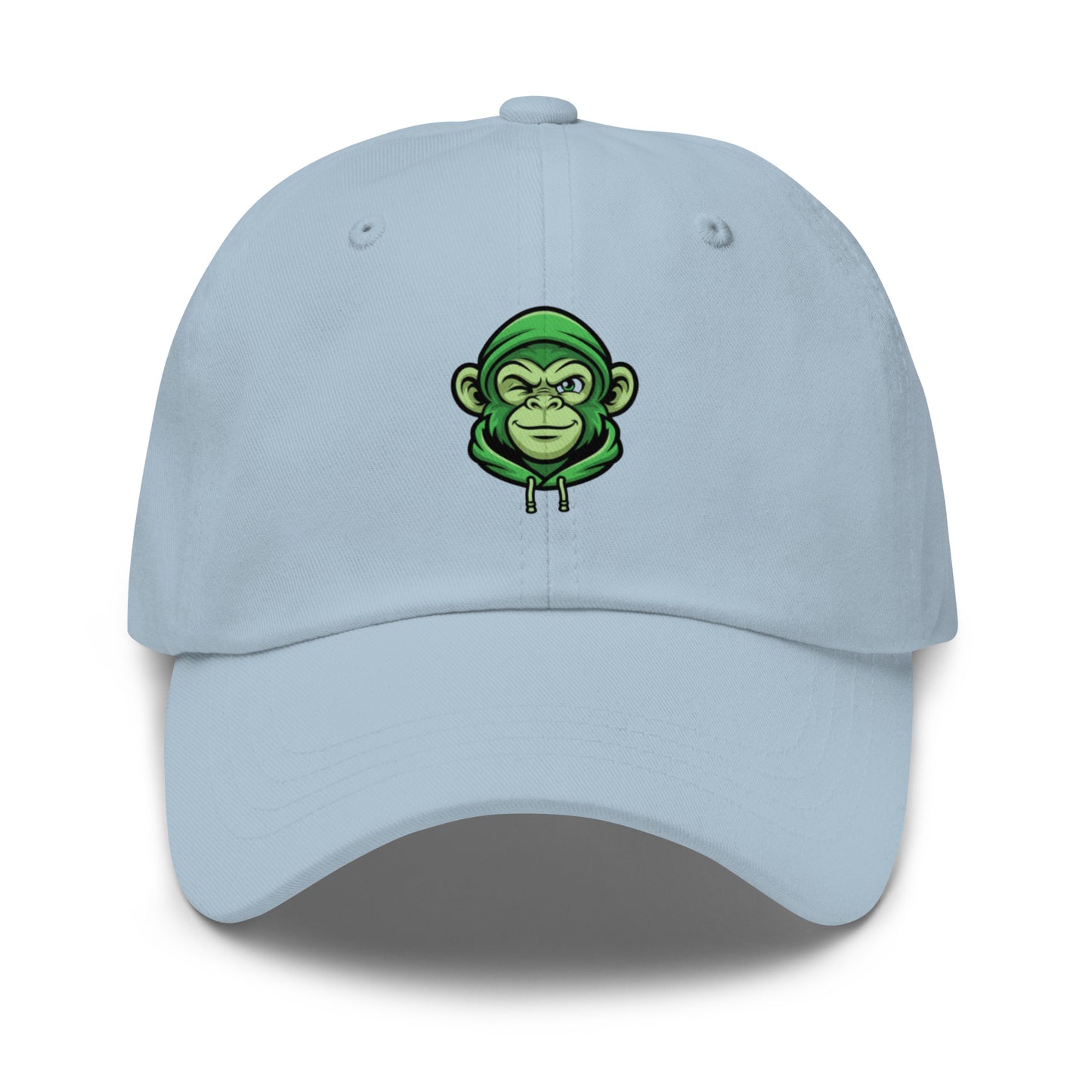 Casquette bleu Fast Mood Monkey avec un logo de singe en bleu, un accessoire streetwear idéal pour exprimer une vibe décontractée et originale."