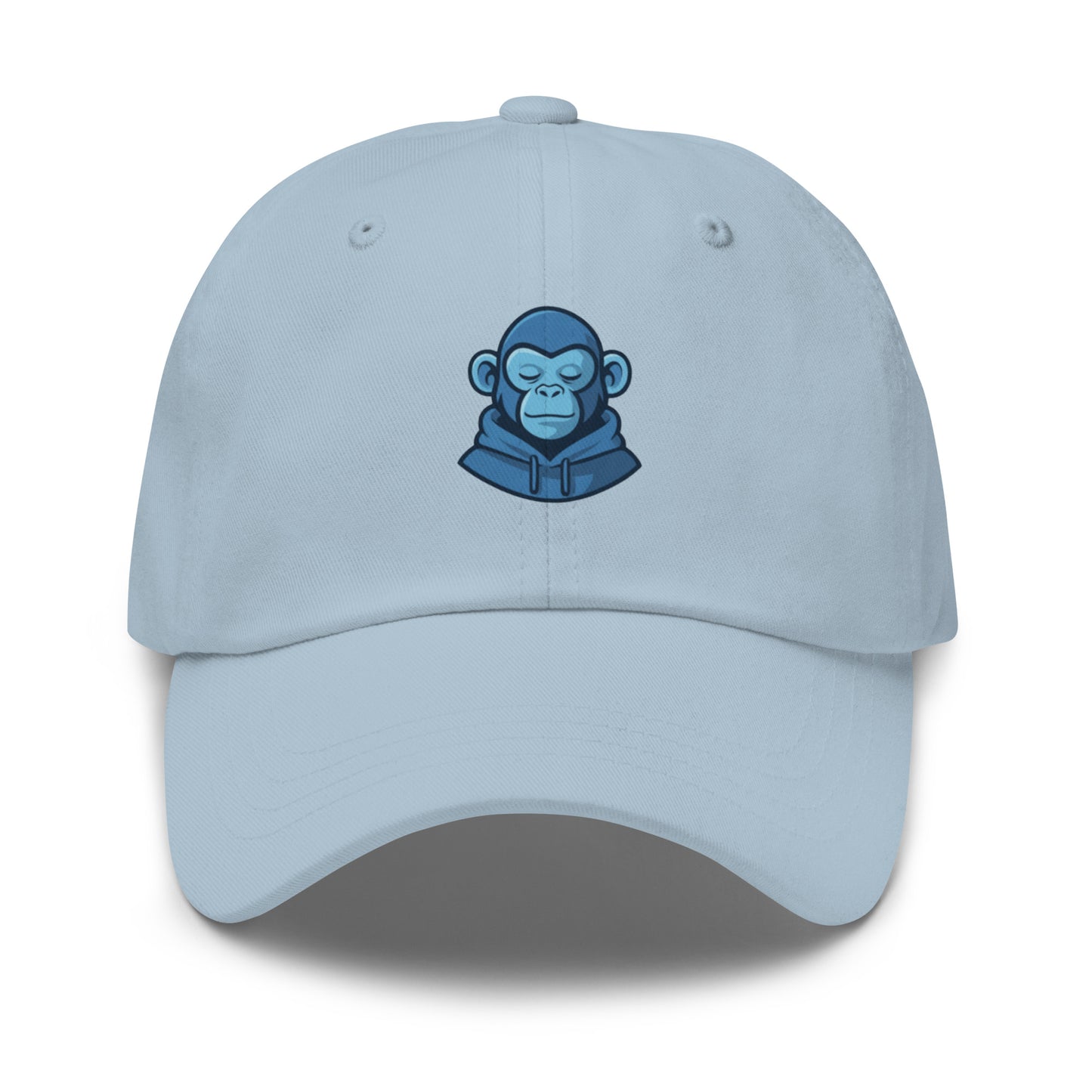 Casquette bleu ciel Fast Mood Monkey avec un logo de singe en bleu, un accessoire streetwear idéal pour exprimer une vibe décontractée et originale."