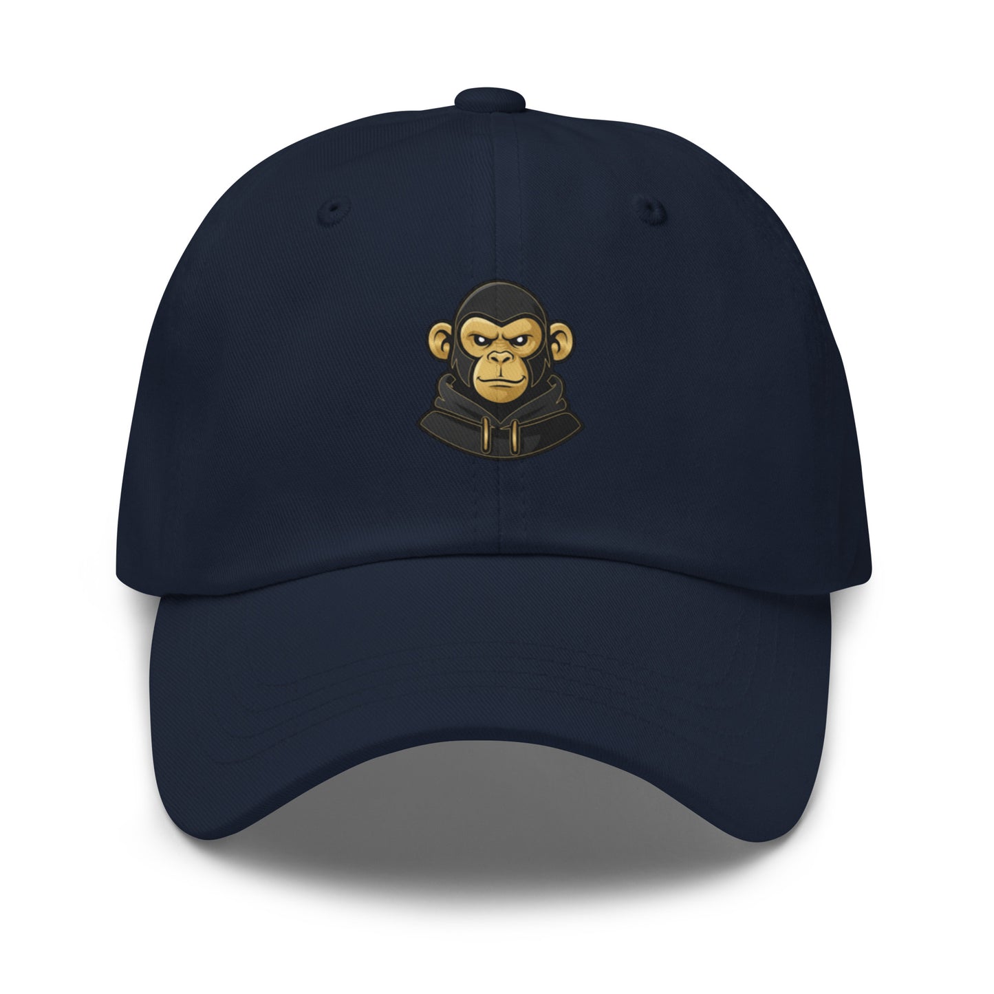Casquette navy Fast Mood Monkey avec un logo de singe en bleu, un accessoire streetwear idéal pour exprimer une vibe décontractée et originale."